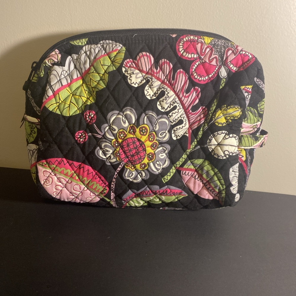 Vera Bradley Multicolor Floral Quilted Cotton Makeup Bag Cosmetic Bag Toiletries